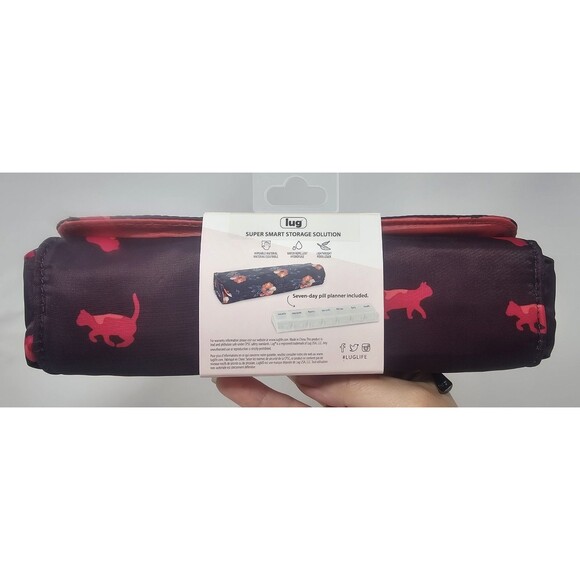 Lug Choo Choo Pill XL Organizer Case Cats Orchid 7 Daily Compartments 9"x3" NEW - Picture 4 of 10